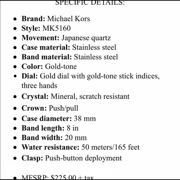 Michael Kors MK5160 Stainless Gold Watch - Picture 16 of 16